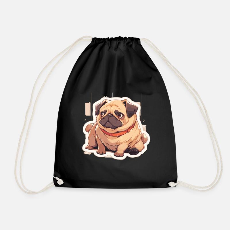 Mops Mops Hund Mops Geschenke Mops Liebhaber - Turnbeutel - Schwarz