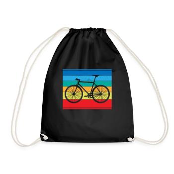 Retro-Bike Design für Abenteurer, Radler und Biker - Turnbeutel - Schwarz - Vorne