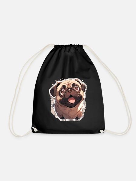 Mops Mops Hund Mops Geschenke Mops Liebhaber - Turnbeutel - Schwarz