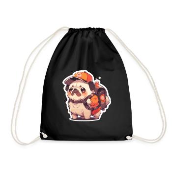 Pug Pug Dog Pug Gifts Pug Lovers - Drawstring Bag - black - Front