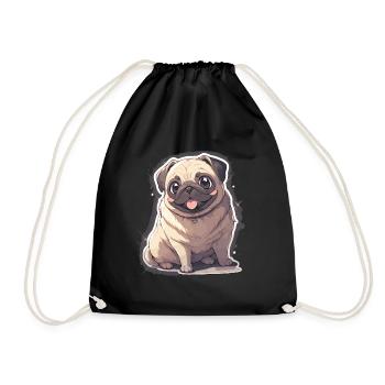 Pug Pug Dog Pug Gifts Pug Lovers - Drawstring Bag - black - Front