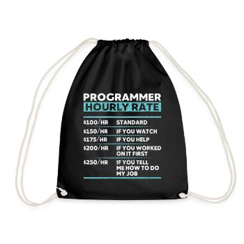 Programmierer Coder Informatiker - Turnbeutel - Schwarz - Vorne