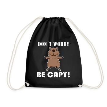 Capybara Wasserschwein Capybaras - Drawstring Bag - black - Front