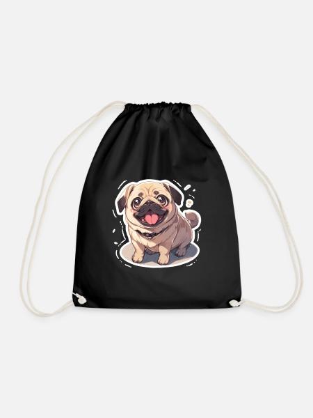 Mops Mops Hund Mops Geschenke Mops Liebhaber - Turnbeutel - Schwarz