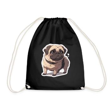 Pug Pug Dog Pug Gifts Pug Lovers - Drawstring Bag - black - Front