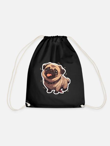 Mops Mops Hund Mops Geschenke Mops Liebhaber - Turnbeutel - Schwarz