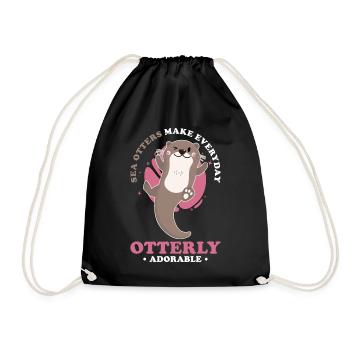 La loutre de mer dit un cadeau de loutre drôle - Sac de sport léger - noir - Devant