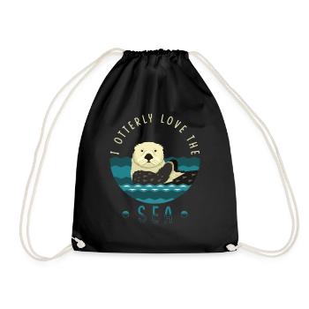 La loutre de mer dit un cadeau de loutre drôle - Sac de sport léger - noir - Devant