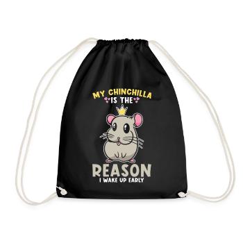 Chinchilla Niedlich - Turnbeutel - Schwarz - Vorne