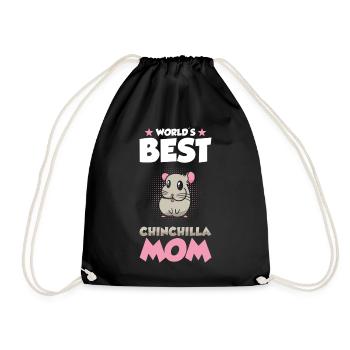 Chinchilla Mama Geschenk - Turnbeutel - Schwarz - Vorne