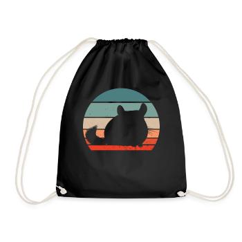 Chinchilla Retro - Turnbeutel - Schwarz - Vorne