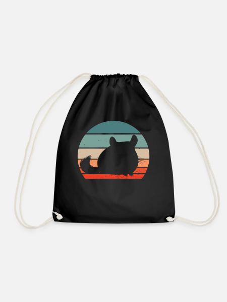 Chinchilla Retro - Turnbeutel - Schwarz