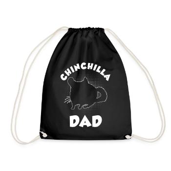 Chinchilla Papa Geschenk - Turnbeutel - Schwarz - Vorne