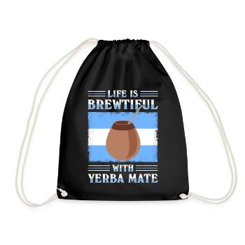 Drapeau de l’Argentine Thé yerba maté argentin - Sac de sport léger - noir - Devant