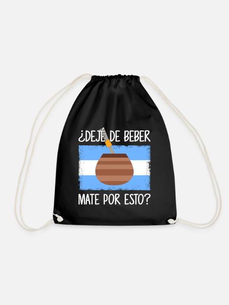Argentinien-Flagge Argentinischer Yerba Mate Tee - Turnbeutel - Schwarz
