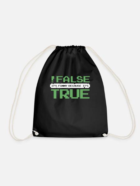 False It's Funny Because It's True Developer - Drawstring Bag - black