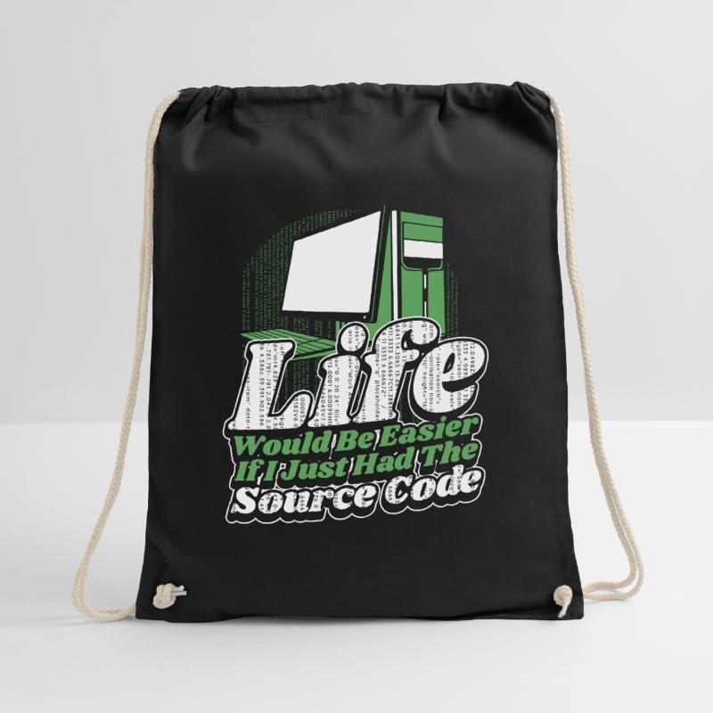 Life Would Be Easier Developer Coder Programmer Drawstring Bag