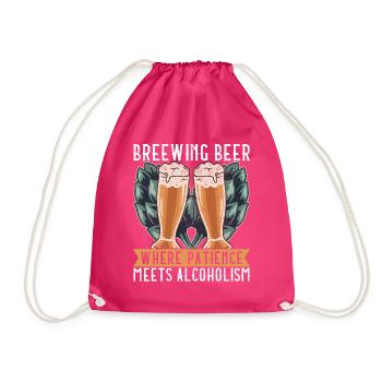 Beer Brewer Beer Brewing - Drawstring Bag - fuchsia - Front