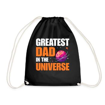 Greatest Dad In The Universe Science Dad Funny - Drawstring Bag - black - Front