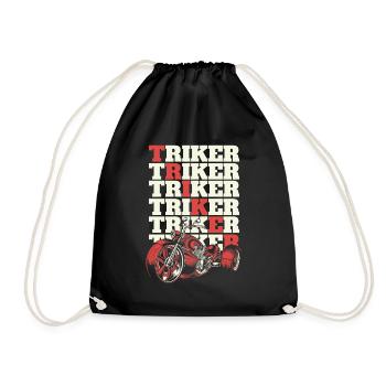 Triker Trikebike Tricycle Motorcycle Threewheeler - Drawstring Bag - black - Front