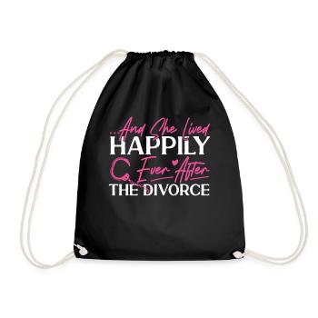 Happy Divorce Party ... And She Lived - Drawstring Bag - black - Front