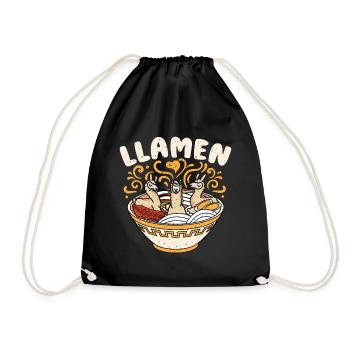 Ramen Nudeln - Turnbeutel - Schwarz - Vorne