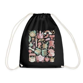 Fairy Tale Doodles Fantasy Magic Fairy Tale Book - Drawstring Bag - black - Front