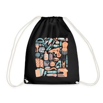 Artisanat DIY Doodle Machine à coudre faite à la main Hobby - Sac de sport léger - noir - Devant