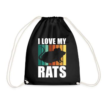 Rat Lover Gift - Drawstring Bag - black - Front