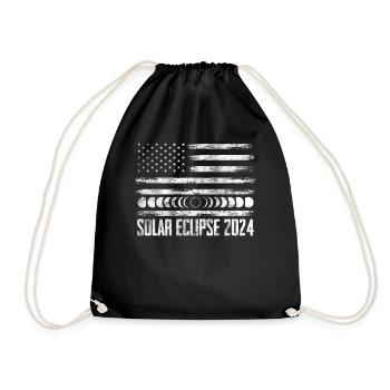 Solar Eclipse 2024 Funny System Solar Astronomy - Drawstring Bag - black - Front
