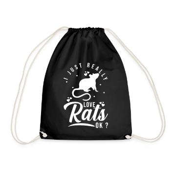 Gift for rat lovers - Drawstring Bag - black - Front