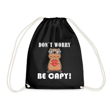 Capybara Wasserschwein Capybaras - Drawstring Bag - black - Front