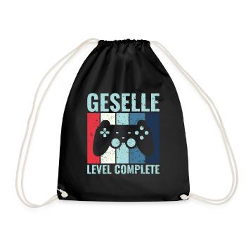 Geselle Level Complete - Abschluss Prüfung - Turnbeutel - Schwarz - Vorne