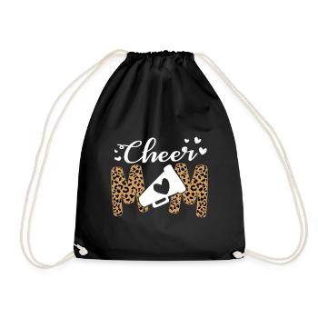 Cheer Mom Leopard Messy Bun Cheerleader blanchi - Sac de sport léger - noir - Devant
