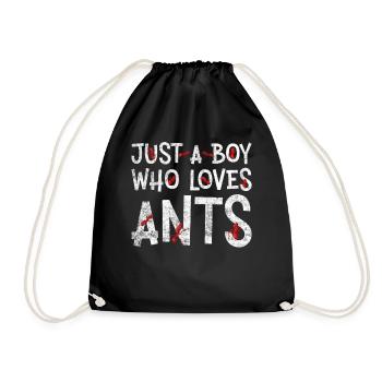 Just A Boy Who Loves Ants Ameisen Farm - Drawstring Bag - black - Front