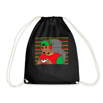 Juneteenth Shirt, Juneteenth Gamer Tee, Freeish - Drawstring Bag - black - Front
