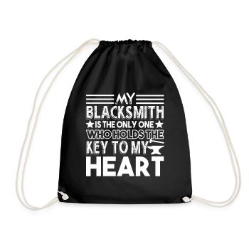 Blacksmith My Blacksmith Holds The Key To My Heart - Drawstring Bag - black - Front