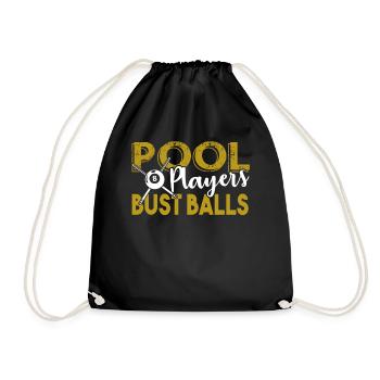 Billiards Billards Pool Player Bust Balls - Drawstring Bag - black - Front