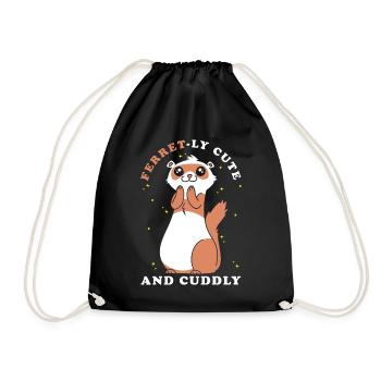 Ferret gift for ferret owners - Drawstring Bag - black - Front
