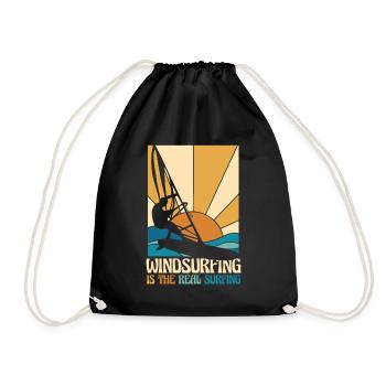 Windsurfing Is The Real Surfing Wassersport - Turnbeutel - Schwarz - Vorne