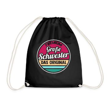 Geschwister Schwestern Schwester - Turnbeutel - Schwarz - Vorne