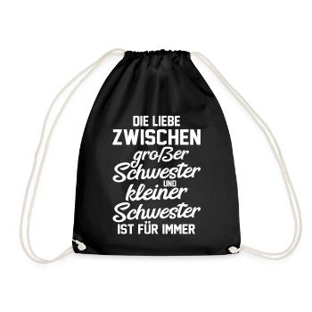 Geschwister Schwestern Schwester - Turnbeutel - Schwarz - Vorne