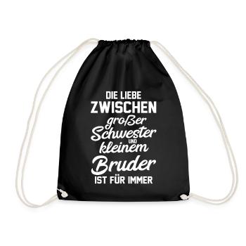 Geschwister Bruder Schwestern Schwester - Turnbeutel - Schwarz - Vorne