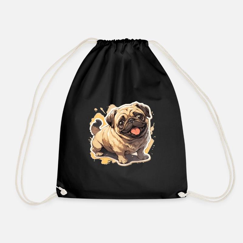 Mops Mops Hund Mops Geschenke Mops Liebhaber - Turnbeutel - Schwarz