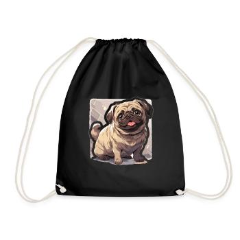 Pug Pug Dog Pug Gifts Pug Lovers - Drawstring Bag - black - Front