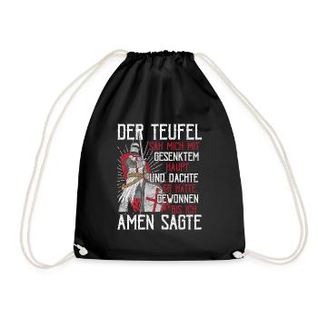 Der Teufel hat mich gesehen Tempelritter Kreuzzug - Turnbeutel - Schwarz - Vorne