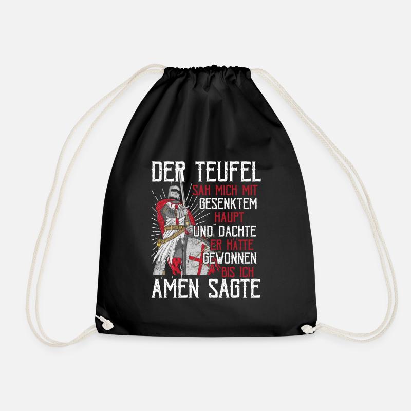 Der Teufel hat mich gesehen Tempelritter Kreuzzug - Turnbeutel - Schwarz