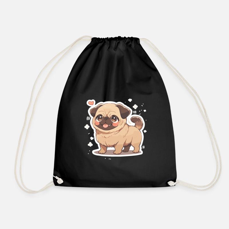 Mops Mops Hund Mops Geschenke Mops Liebhaber - Turnbeutel - Schwarz