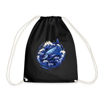 Fish Fish Pike Carp Angler Fish Fishing - Drawstring Bag - black - Front