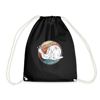 Snail Retro - Drawstring Bag - black - Front